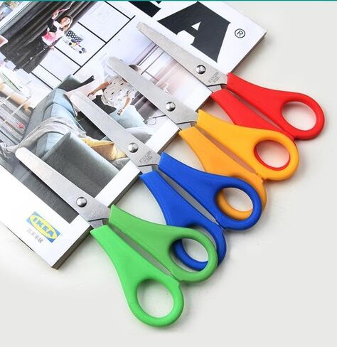 4-Pack Multi-Color Safety Rounded-Tip Scale Scissors for Student DIY, Office & Home Crafting (Red/Yellow/Blue/Green) in Saudi Arabia