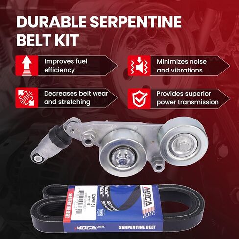 مجموعة شداد حزام السربنتين MPLUS تناسب Honda 2006-2008 Pilot 3.5L، 2009 Pilot 3.5L، 2010-2011 Pilot 3.5L، 2008-2010 Accord 3.5L، 2005-2010 Odyssey 3.5L in Kuwait
