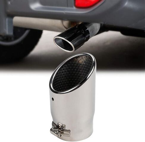 طرف عادم YOCTM لسيارة Jeep Wrangler JL/JLU/Gladiator JT 2018-2025 - مدخل 3.1 بوصة، مخرج 3.4 بوصة، فولاذ مقاوم للصدأ مصقول 304، غطاء ماسورة عادم من الكروم ملائم بشكل مباشر (فضي) in Saudi Arabia
