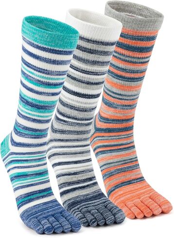 Crew Toe Sock, Cotton Ankle Sock & Stocking, Arch Support, Running Five-Toe Design(3&6pairs) in Kuwait