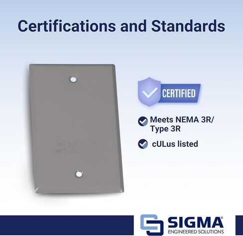 Sigma Engineered Solutions, Gray 14240 1-Gang Rectangular Stamped Weatherproof Cover, 1 Count (Pack of 1) in Saudi Arabia