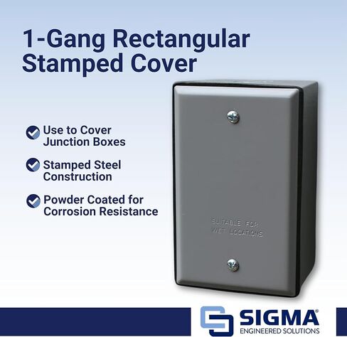 Sigma Engineered Solutions, Gray 14240 1-Gang Rectangular Stamped Weatherproof Cover, 1 Count (Pack of 1) in Saudi Arabia