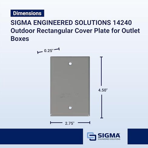 Sigma Engineered Solutions, Gray 14240 1-Gang Rectangular Stamped Weatherproof Cover, 1 Count (Pack of 1) in Saudi Arabia