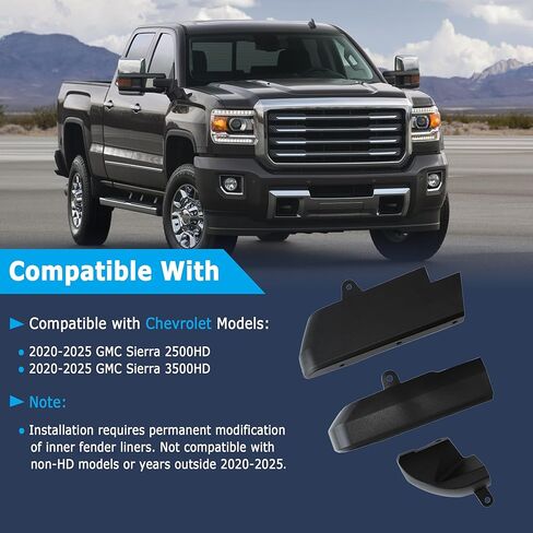 AUCERAMIC Front & Rear Mud Flap Delete Fit for 2020-2025 GMC Sierra 2500HD 3500HD in Saudi Arabia