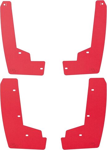 RokBlokz Splash Guards لـ 2018-2021 دودج تشالنجر وايد بودي - مجموعة من 4 واقيات سبلاش للأمام والخلف - ألوان متعددة متاحة للتخصيص (واقي سبلاش، أحمر مع نقش) in Kuwait