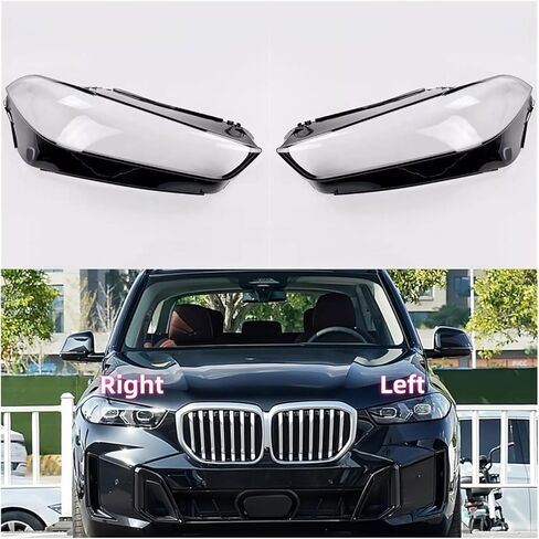 غطاء عدسة المصباح الأمامي للسيارة BMW X5 G05 X6 G06 2023 2024 2025، غطاء المصباح الأمامي للسيارة بديل غطاء المصباح الأمامي الشفاف ملحقات عدسة عاكس الضوء، يسار in Kuwait