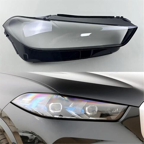 غطاء عدسة المصباح الأمامي للسيارة BMW X5 G05 X6 G06 2023 2024 2025، غطاء المصباح الأمامي للسيارة بديل غطاء المصباح الأمامي الشفاف ملحقات عدسة عاكس الضوء، يسار in Kuwait