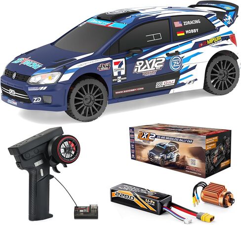 ZD Racing 1/12 سيارات RC سريعة للبالغين، سيارة انجراف RC بدون فرش بحد أقصى 50 ميل في الساعة مع جيروسكوب، سيارات رالي RC عالية السرعة 4WD RTR، مع سيارة تحكم عن بعد 3S 2200 مللي أمبير في الساعة للبالغين باللون الأزرق in Saudi Arabia