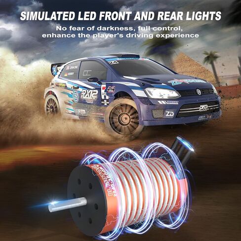 ZD Racing 1/12 سيارات RC سريعة للبالغين، سيارة انجراف RC بدون فرش بحد أقصى 50 ميل في الساعة مع جيروسكوب، سيارات رالي RC عالية السرعة 4WD RTR، مع سيارة تحكم عن بعد 3S 2200 مللي أمبير في الساعة للبالغين باللون الأزرق in Kuwait