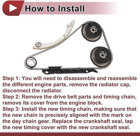1 Set Engine Timing Chain Kit for GM Ecotec 2.2L 2.4L for Chevrolet Captiva Sport Equinox HHR Cobalt for Buick Regal Verano LaCrosse 2.4L No.12608580/12621505 in Saudi Arabia