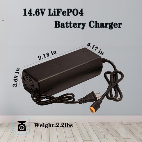 LiFePO4 Battery Charger, 14.6V 25A, for 12V Lithium Iron Phosphate Battery, Fast Charging, Safety Protections, Battery Maintainer in Saudi Arabia