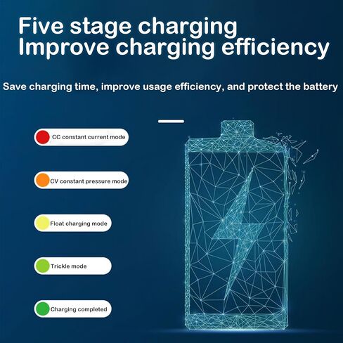 LiFePO4 Battery Charger, 14.6V 25A, for 12V Lithium Iron Phosphate Battery, Fast Charging, Safety Protections, Battery Maintainer in Saudi Arabia