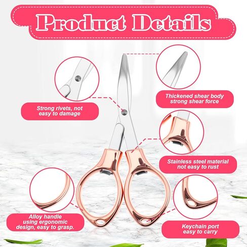 4 Pcs Folding Scissors Portable Mini Travel Scissors Shaped Mini Shear Telescopic Cutter Anti Rust Stainless Steel Scissor for Fishing Sewing Crafting Home Office Paper Travel (Rose Gold and Gold) in Saudi Arabia
