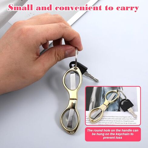 4 Pcs Folding Scissors Portable Mini Travel Scissors Shaped Mini Shear Telescopic Cutter Anti Rust Stainless Steel Scissor for Fishing Sewing Crafting Home Office Paper Travel (Rose Gold and Gold) in Saudi Arabia