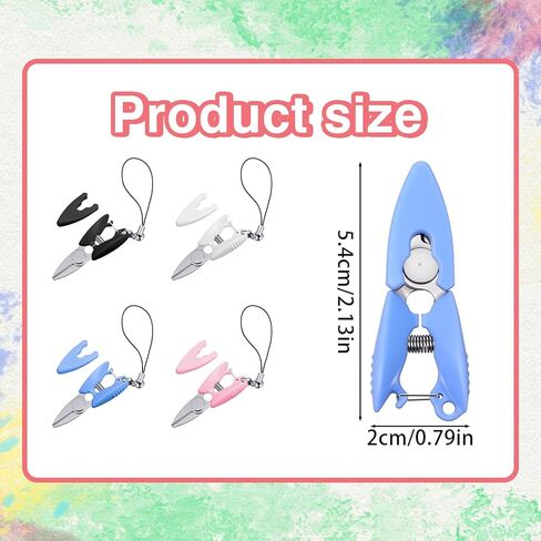 6 Pcs Tiny Scissors with Cover for Travel, Mini Small Compact Yarn Keychain Scissors, Mini Scissor - Small Sharp Scissor All Purpose Portable Snips for Sewing, Crafts, and Yarn, 4 Colors in Saudi Arabia