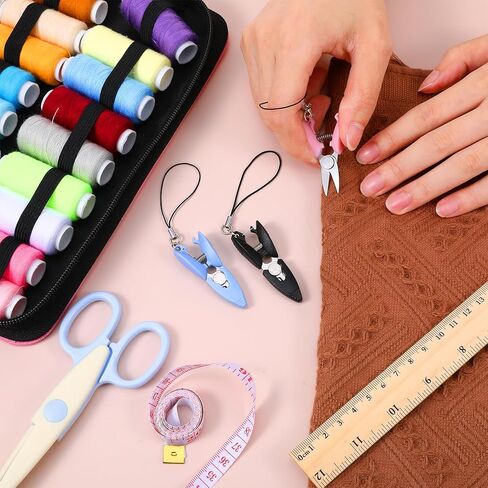 6 Pcs Tiny Scissors with Cover for Travel, Mini Small Compact Yarn Keychain Scissors, Mini Scissor - Small Sharp Scissor All Purpose Portable Snips for Sewing, Crafts, and Yarn, 4 Colors in Saudi Arabia