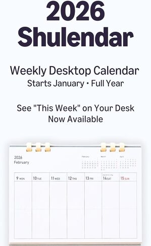 Small Desk Weekly Calendar 2026 Horizontal standing flip from Jan 2026 to Dec 2026 Eco-Friendly Paper-Ring Binding Made in Japan in Saudi Arabia