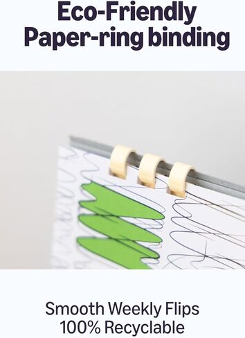 Small Desk Weekly Calendar 2026 Horizontal standing flip from Jan 2026 to Dec 2026 Eco-Friendly Paper-Ring Binding Made in Japan in Saudi Arabia