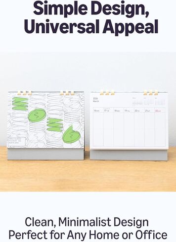 Small Desk Weekly Calendar 2026 Horizontal standing flip from Jan 2026 to Dec 2026 Eco-Friendly Paper-Ring Binding Made in Japan in Saudi Arabia