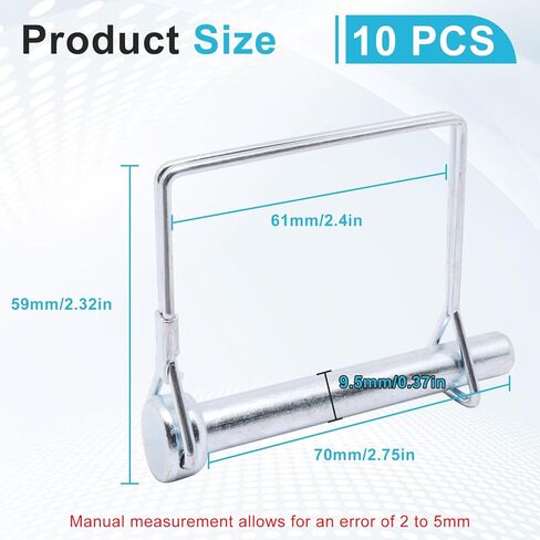 Hitch Pin Lock, Trailer Coupler Hitch Locking Pin Diameter 1/4 inch x 3 inch (10 Pcs) in Saudi Arabia