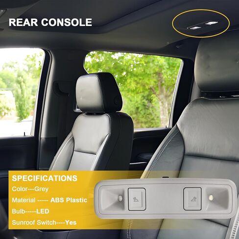 84398398 Front Interior Dome Light Lamp Assembly Fit for Cadillac Escalade Chevrolet Silverado/Suburban/Tahoe/Volt GMC Sierra/Yukon 2014-2020, Replace# 23155119 23487171 84407747 - GRAY in Kuwait