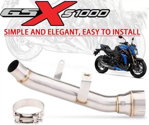 Motorcycle exhaust pipe for Suzuki GSX s1000 2015-2021 motorcycle exhaust pipe motorcycle special stainless steel exhaust pipe muffler middle section connecting pipe with 1pcs Clamp in Saudi Arabia