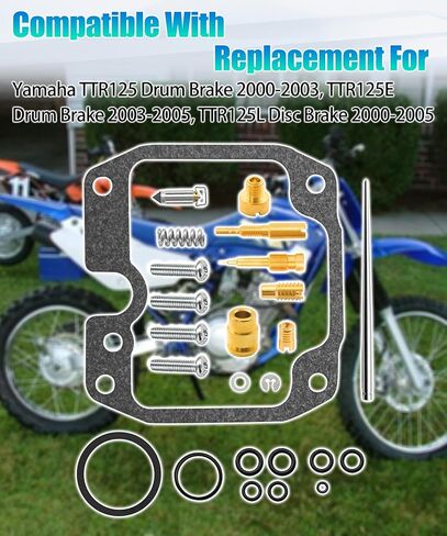 طقم إعادة بناء المكربن ​​متوافق مع فرامل طبلة Yamaha TTR125 2000-2003، فرامل طبلة TTR125E 2003-2005، فرامل قرص TTR125L 2000-2005 استبدال 26-1312 in Saudi Arabia