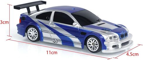 1/43 مقياس RC الانجراف سيارة سباق نسخة جيروسكوبية مطورة 4WD جاهزة للذهاب لعبة صغيرة سيارة صغيرة سيارة عالية السرعة نموذج لمجموعة هواية هدية الأولاد الذين تتراوح أعمارهم بين 14+ (الأزرق والفضي) in Kuwait