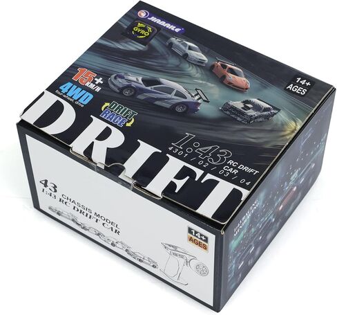 1/43 مقياس RC الانجراف سيارة سباق نسخة جيروسكوبية مطورة 4WD جاهزة للذهاب لعبة صغيرة سيارة صغيرة سيارة عالية السرعة نموذج لمجموعة هواية هدية الأولاد الذين تتراوح أعمارهم بين 14+ (الأزرق والفضي) in Kuwait