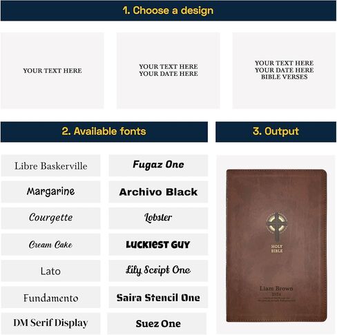 Custom NRSV Sacraments of Initiation Edition Bible Faux Leather Medium Print Size | Engraved with Name | Gift for Catholic and Religious Celebrations | Brown in Saudi Arabia