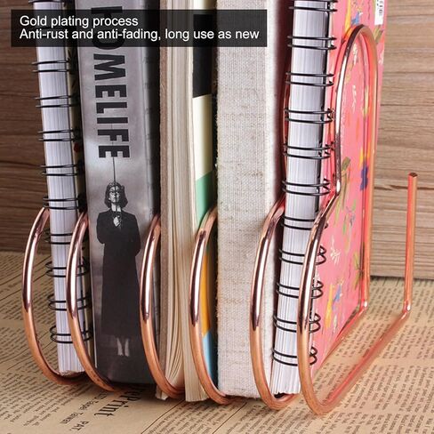 Heart Shaped Bookshelf, Metal File Organizer Book Holder Desk Paper Organizer Desk Book Storage Rack for Craft Supplies Decoration (Rose Gold) in Saudi Arabia