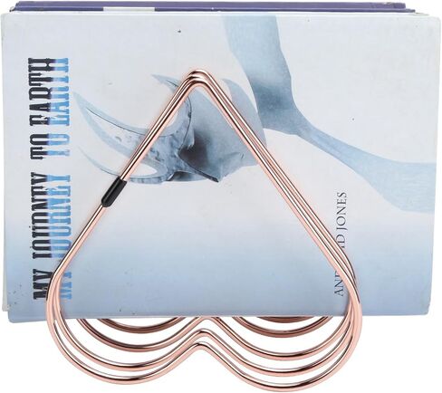 Heart Shaped Bookshelf, Metal File Organizer Book Holder Desk Paper Organizer Desk Book Storage Rack for Craft Supplies Decoration (Rose Gold) in Saudi Arabia