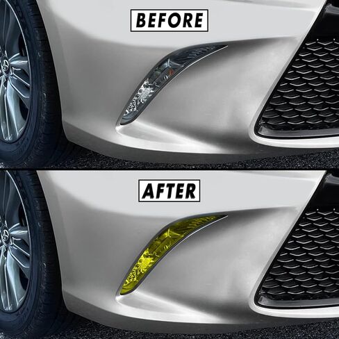 SlickMod PreCut Vinyl Smoke Tint for 2015-2017 Toyota Camry Turn Signal & DRL Light (4. DRL/Turn Signal, Yellow) in Saudi Arabia