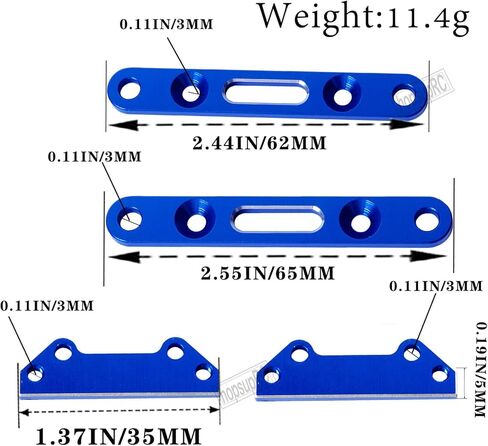 جزء ترقيات RC لسيارة 1/8 Mojave 4X4 4S BLX RC، حامل تعليق للذراع الأمامي والخلفي من الألومنيوم ومجموعة تثبيت قضيب التأرجح، أزرق in Saudi Arabia
