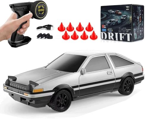 1:43 Scale Mini RC Drift Car with LED Lights, Electric 2.4G Remote Control Racing Car Full Proportional 15KM/H High-Speed Vehicle for Hobbyists & Adults -RTR Gyro Version in Saudi Arabia