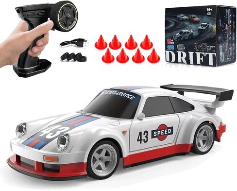 1:43 Scale Mini RC Drift Car with LED Lights, Electric 2.4G Remote Control Racing Car Full Proportional 15KM/H High-Speed Vehicle for Hobbyists & Adults -RTR Gyro Version in Saudi Arabia