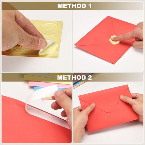 PATIKIL 50Pack Orange 4x6 Blank Cards and Envelopes, V Flap A6 Envelopes with Cardstock & Gold Stickers Small for Greeting Cards Wedding Greeting Birthday Invitations Letter Mailing in Saudi Arabia