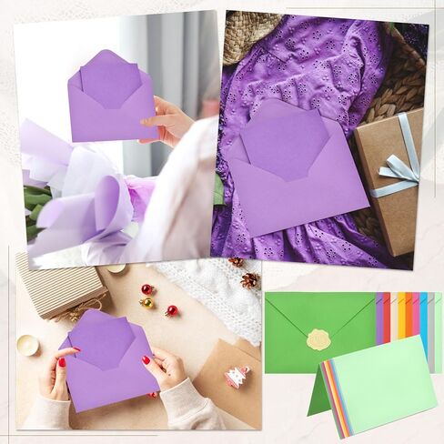 PATIKIL 50Pack Orange 4x6 Blank Cards and Envelopes, V Flap A6 Envelopes with Cardstock & Gold Stickers Small for Greeting Cards Wedding Greeting Birthday Invitations Letter Mailing in Saudi Arabia