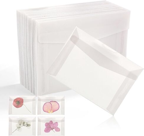 50pcs Glassine Envelopes, 3.94x2.76in Lottery Ticket Envelopes for Stamps, Storing Photos, Lottery Tickets, Badges, Postcards Clear Bags for Friends and Family in Saudi Arabia