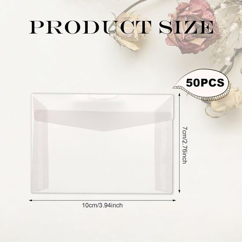 50pcs Glassine Envelopes, 3.94x2.76in Lottery Ticket Envelopes for Stamps, Storing Photos, Lottery Tickets, Badges, Postcards Clear Bags for Friends and Family in Saudi Arabia