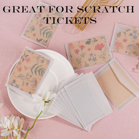 50pcs Glassine Envelopes, 3.94x2.76in Lottery Ticket Envelopes for Stamps, Storing Photos, Lottery Tickets, Badges, Postcards Clear Bags for Friends and Family in Saudi Arabia