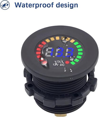 مقياس جهد السيارة LED، لوحة قياس الفولتميتر الرقمية للمركبة بتيار مستمر 12 فولت مع أطراف طرفية، ملحقات اختبار جهد بطارية السيارة الدائرية، عالمية لسيارات الدفع الرباعي والسيدان والشاحنة in Kuwait