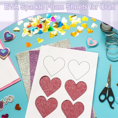uxcell 5 Pack Yellow Glitters Foam Sheets, 8 x 12 Inch Sparkle EVA Foam Sheets Thin Foam Paper for Crafting, DIY Project, Classroom, Scrapbooking (1.5mm Thick) in Saudi Arabia