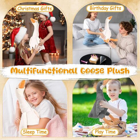 One Silly Goose Stuffed Animal, Soft Smooth Goose Plush Toys, Cute Duck Stuffed Animal Hugging Pillow, Swan Plush Gifts for Kids Adults (White-23.6INCH) in Saudi Arabia