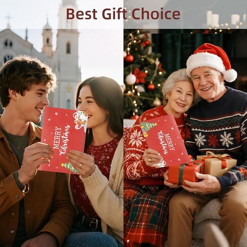 Christmas Card with Lights and Music,3D Pop Up Christmas Gift Greeting Card with Envelopes,Plays 3 Melody with Matching Flashing Lights in Saudi Arabia