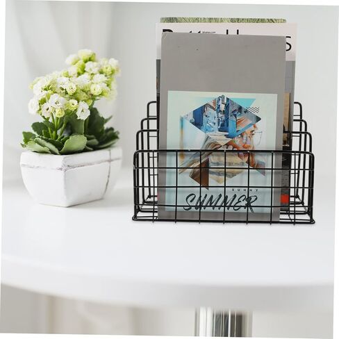 TEHAUX Desktop Book Organizer Elegant Magazine Rack for Office and Home Space-Saving Tabletop Storage for Books Files and Magazines Design in Saudi Arabia