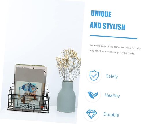 TEHAUX Desktop Book Organizer Elegant Magazine Rack for Office and Home Space-Saving Tabletop Storage for Books Files and Magazines Design in Saudi Arabia