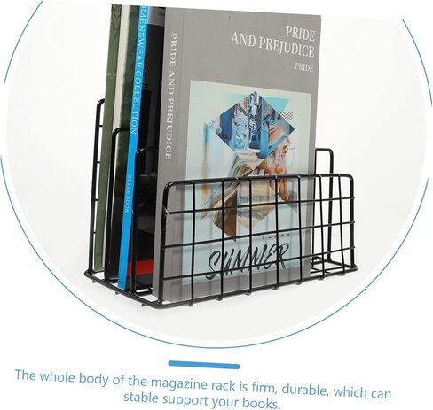 TEHAUX Desktop Book Organizer Elegant Magazine Rack for Office and Home Space-Saving Tabletop Storage for Books Files and Magazines Design in Saudi Arabia
