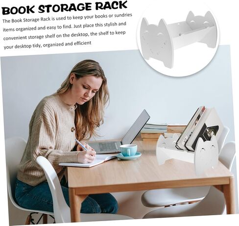 TEHAUX Boy Girl's Desk Book Organizer Sturdy Portable Bookshelf for Boy Girl Multi-Functional Desktop Book Holder for Home and Study Rooms Cartoon Design for Fun Decor in Saudi Arabia