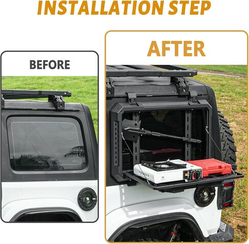 مجموعة لوحة مولي متعددة الوظائف للنافذة الخلفية لـ 2018-2024 Jeep Wrangler JL & JLU 4 أبواب قابلة للفتح منصة مولي تكتيكية للأدوات (2025 أحدث طراز مطور) in Kuwait